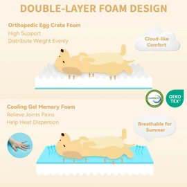 Casa Paw Orthopedic Waterproof Dog Bed for Extra Large Dogs, Memory Foam XL Dog Bed with Sides, Egg-Crate Foam and Non-Slip Bottom Jumbo Dogs Couch Beds with Washable Removable Cover(Jumbo,Navy Blue)