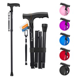 BigAlex Folding Cane,Adjustable Collapsible Cane,Foldable Walking Cane for Men,Women,Lightweight,Adjustable,Portable Hand Walking Stick - Balancing Mobility Aid - Sleek, Comfortable T Handles