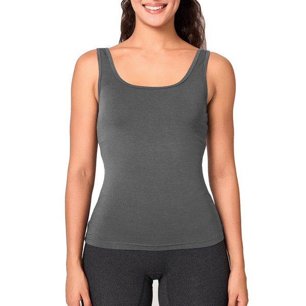 BAMBOO COOL Shelf-Bra Camisole for Women Chest Cover Basic Tank