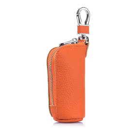 Yocipa Leather Key Case, Men's, Coin Purse, Women's, Book, Leather, Coin Case, Multifunctional Key Case, Coin Holder, Compact, orange