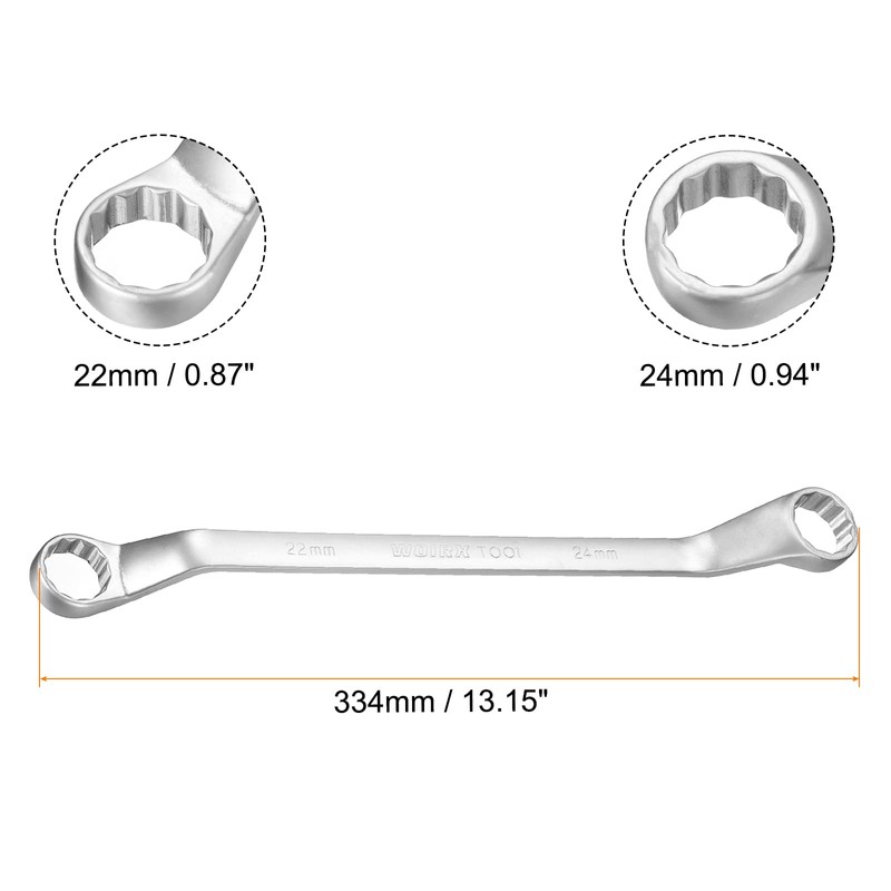 sourcing map Offset Extra Long Box End Wrench 22 x