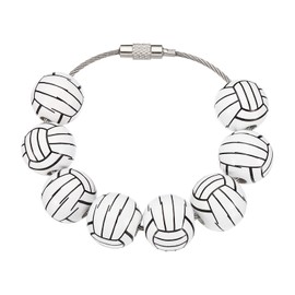 PATIKIL 1pcs Bag Charm, Volleyball Charm Sports Charm Accessories Wooden Beads Zipper Clips Anti Theft for Handbag Beach Tote Bag Backpack