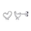 Philip Jones Sterling Silver Delicate Heart Earrings