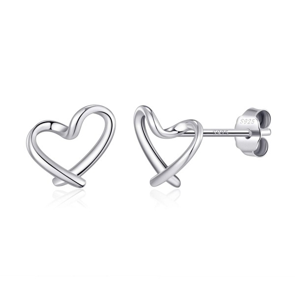 Philip Jones Sterling Silver Delicate Heart Earrings