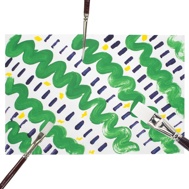 Sax Optimum White Synthetic Taklon Paint Brushes, Assorted Sizes, Set