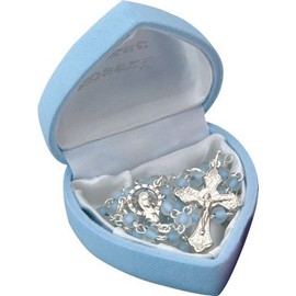 Boy's My First Rosary Glass Beads Blue Children's Christening Gift
