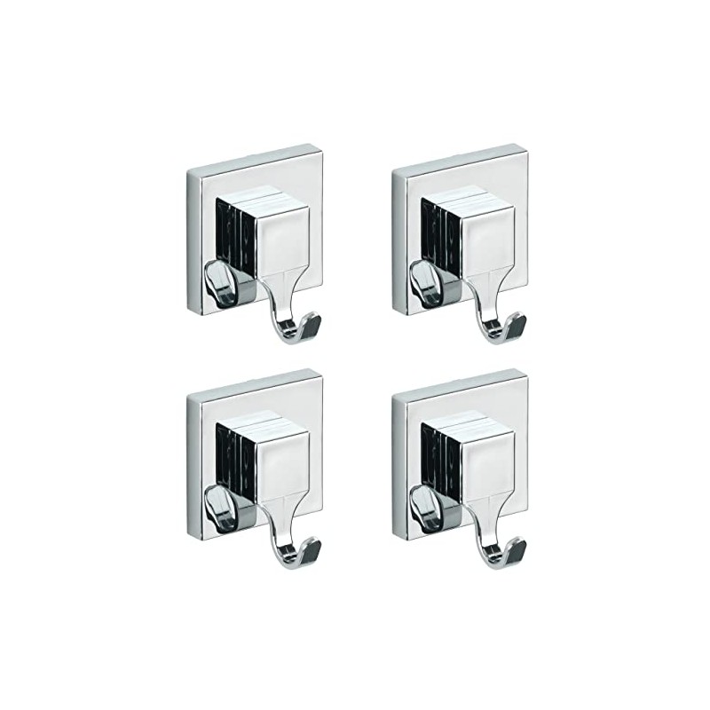WENKO Vacuum-Loc Square Hook Set, Set of 4, No Drilling