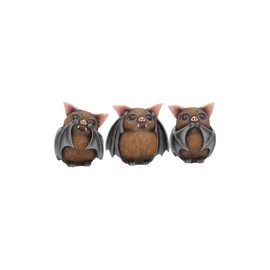 Nemesis Now B4473N9 Three Wise Bats 8.5cm Figurines, Brown