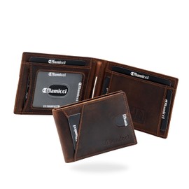 Glamicci Money Clip Wallet for Men | Slim Wallet for Men & RFID Blocking Leather Card Holder | Minimalist Wallet for Men (RGTW1HB) (Hunter Brown)