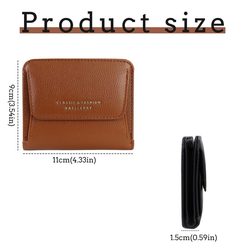 MultiValue Small Wallet for Women, PU Leather Credit Card Holder