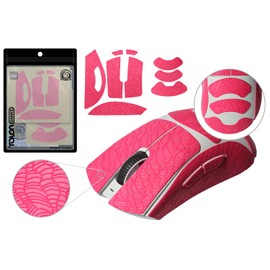 TALONGAMES Grip Upgrade Mouse Anti Slip Grip Tape, Compatible with Razer DeathAdder V3 Pro Gaming Mouse Skins, Waves Pattern, Sweat Resistant, Cut to Fit, Easy to Apply (Dark Pink)