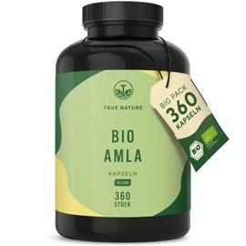 Organic Amla (Amalaki) Capsules - 1500 mg - 300 Natural Amalaki Capsules of 500 mg for 100 Days - 100% Purest & High-Quality Amla Fruit Powder - High Dose, Vegan, German Production - TRUE NATURE®