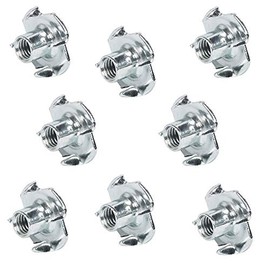 Gedotec Screw-in Nut Wood & Furniture Construction Screw-In Sleeves with 4 Impact Tips, Internal Thread M6 x 7.8 mm, Impact Thread Sleeves, Galvanised Steel, Pack of 100, Threaded Insert with Tips