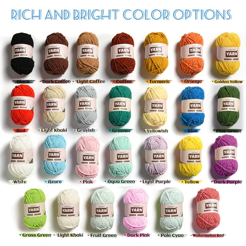 Plush Chenille Chunky Crochet Yarn - Baby Yarn for Crocheting