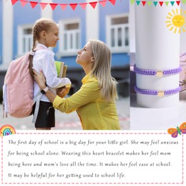 Gracayfr Kindergarten Bracelet Mommy And Me First Day Of Kindergarten School Bracelet Mommy Daughter 1St Day Of Kindergarten Gifts Back To School Bracelet Mother Daughter Mom Bracelets Set Purple
