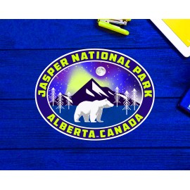 Ski Jasper Alberta Canada Skiing Decal Sticker 4" Indoor Outdoor Laptop Luggage