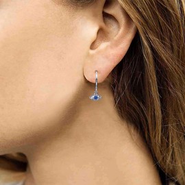 Yienate Boho Huggie Hoop Earrings Tiny Circle Hoop Earrings CZ Rhinestone Moon/Star/Lightning/Evil Eye/Cone/Snake Dangle Drop Earrings Punk Statement Earrings for Women and Girls（Silver Evil Eye）