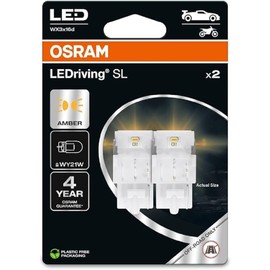 OSRAM LEDriving SL, ≜ WY21W, Amber, Double Blister (2 lamps), LED Retrofit, offroad use only