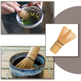 Matcha Whisk Natural Bamboo Green Tea Whisk Traditional Tea Powder Whisk for Home and Tea Room