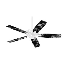 Skulls Confetti White - Ceiling Fan Skin Kit fits most 42 inch fans (FAN and BLADES SOLD SEPARATELY)