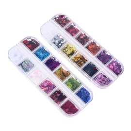 Baluue 2 Boxes Heart Shaped Manicure Sequins DIY Nail Art Decorations with Flakes for Women for Festivals Weddings Parties Home Use Compact Portable Storage