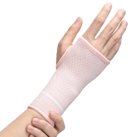 INDEEMAX Copper Wrist Compression Sleeve 1 Pair, Comfortable Hand Brace Support for Arthritis, Tendonitis, Sprains, Workout, Carpal Tunnel - Left & Right - Women and Men (Pink, Small)