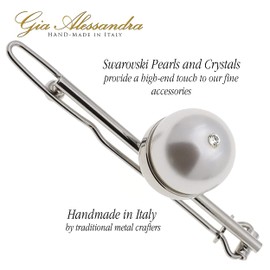 Gia Alessandra GA248 - Pasadores de pelo de color blanco con perlas hechas a mano