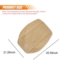 UHANBUT Luxury Faux Leather Car Seat Cover, Anti-Slip Waterproof Universal Front Bottom Seat Protector with Storage Pocket, Triangular Pattern Vehicle Seats Cushion for Sedans, SUVs, Trucks (Beige)