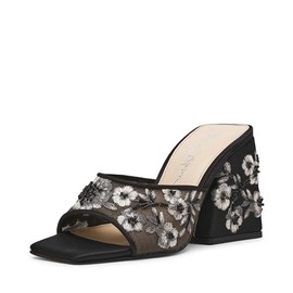 Betsey Johnson Women's Roo-E Heeled Sandal, Black, 10