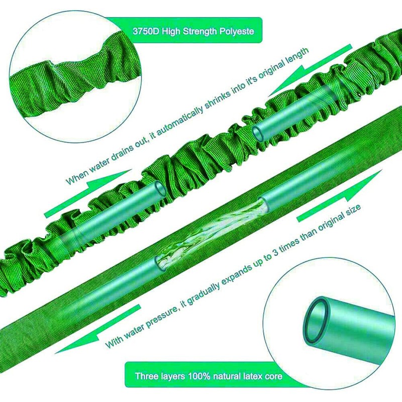AWXYZ Garden Hose,50FT/15m Expanding Hose Pipe with 8 Function Hose