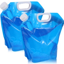 10 L Foldable Water Canister with Tight Lid, Pack of 2 Flexible Water Containers, Portable Water Bag, Foldable Water Bottle, BPA-Free Water Bag for Camping, Hiking and Water Storage at Home