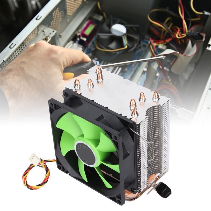 CPU Fan 4 Heatpipes 90mm 3pin Noiseless Plug and Play