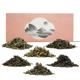 iTeaworld Chinese Flower Tea Sampler - 6 Flavor Mixed Pack (Jasmine Black/Green/Tieguanyin/Liu Bao Tea, Osmanthus Tieguanyin, Rose Black Tea), Assorted Tea, 20 Individual Small Packages, 3.53oz