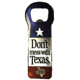 Don't Mess with Texas Metal Bottle Opener Fridge Magnet