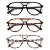 LKEYE Aviator Reading Glasses for Women Men Oversized Blue Light