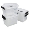 Leendines 6 Quart Latching Plastic Storage Box, 6 Packs, Clear Storage Bin