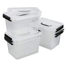 Leendines 6 Quart Latching Plastic Storage Box, 6 Packs, Clear Storage Bin