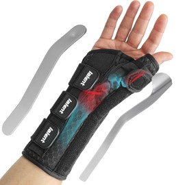 Lalent Wrist Support Brace with Metal Splint Thumb Support for Carpal Tunnel Arthritis Tendonitis Sprains, Wrist Splint for Trigger Thumb, Fit both Women and Men (Right Hand, L/XL)