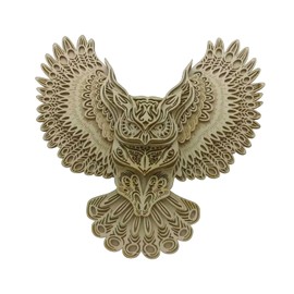 FAYZSOWSR 1PCS Wooden Owl Statue Wooden Animal Statues 3D Carved Owl Statue Owl Statues Home Decor Creative Home Decor Suitable for Office, Bedroom, Dining Room Wall Decoration