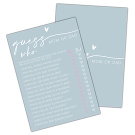 ONDTOM Guess Who? Game Cards for Baby Shower Games, Minimalism Baby Gender Reveal Party Game, Pregnant Celebration Decoration Supplies(5"x7")-game-A01