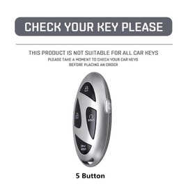 HERKIOCIO for Hyundai Key fob Cover,Heavy Car Key Case Protector Compatible with 2023 2024 2025 Hyundai Ioniq 6 Grandeur GN7 KONA Elanrtra Sonata Tucson Santa Fe Smart Key (5 buttton-black)