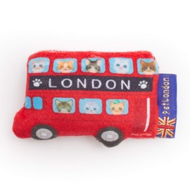 PetLondon Catnip London Bus British Toy for Cats-with crinkle sound to entice kittens or cat, UK design, designer brand