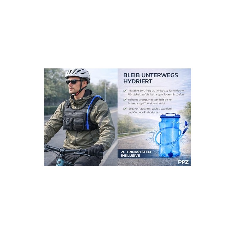 Hydration Vest with 2L Hydration Bladder - Running Vest with