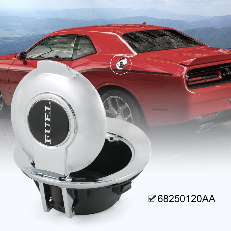 CARMOCAR gas cap Fuel Filler Chrome 68250120AA Replacement for 2008-2023