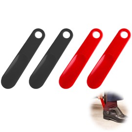 Plipdhy 4 Stück Schuhlöffel Klein,Kunststoff Schuhlöffel,Kurz Schuhanzieher,mit Löchern zum Aufhängen,Einfach zu Tragen,Mini Schuhlöffe für Männer Frauen Senioren Kinder Reise(19cm)