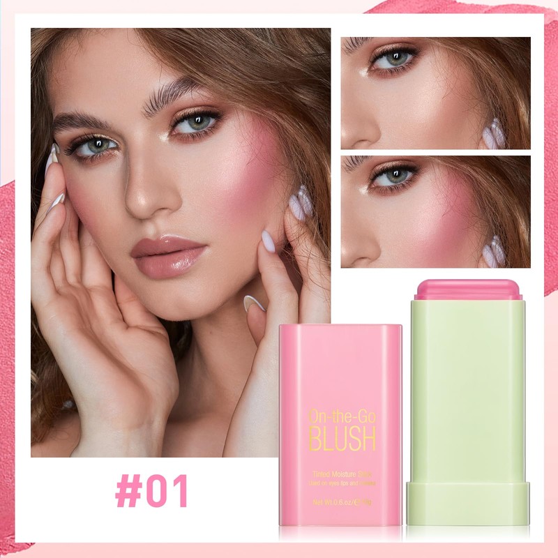 BEFIVECOK Blush Stick for Cheeks - Cream Makeup Blush Wand,