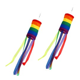 UYGTHI Rainbow Windsock 2 Pack Colorful Festival Flags Outdoor Spiral Camping Flag Wind Spinner for Garden Backyard Porch Tent Decoration 11×100cm