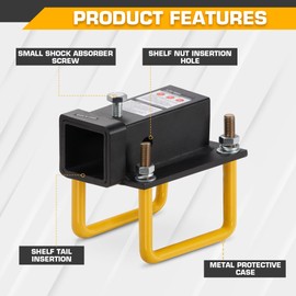 ARKSEN Heavy Duty Steel U-Bolt 2" Hitch Receiver Adapter for 2" Tube Bicycle Racks or 4" Square Bumpers, Cargo Carrier Designed for RV, Measurements: 5" L x 6.92" W x 8" H