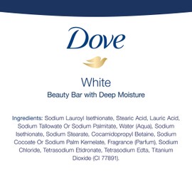 Dove Beauty Bar More Moisturizing than Bar Soap White Effectively Washes Away Bacteria, Nourishes Your Skin 3.75 oz 20 Bars