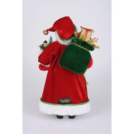 Karen Didion Originals Stocking Santa Figurine, 17 Inches - Handmade Christmas Holiday Home Decorations and Collectibles